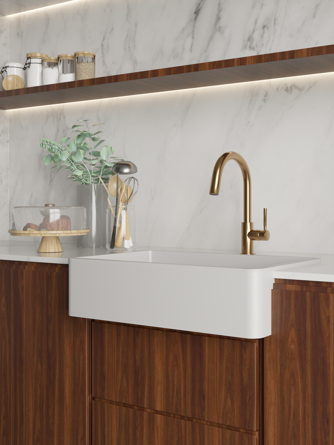 Cuba Cozinha Farm Sink 75cm em Ssm Corian - Corrieri Brasil