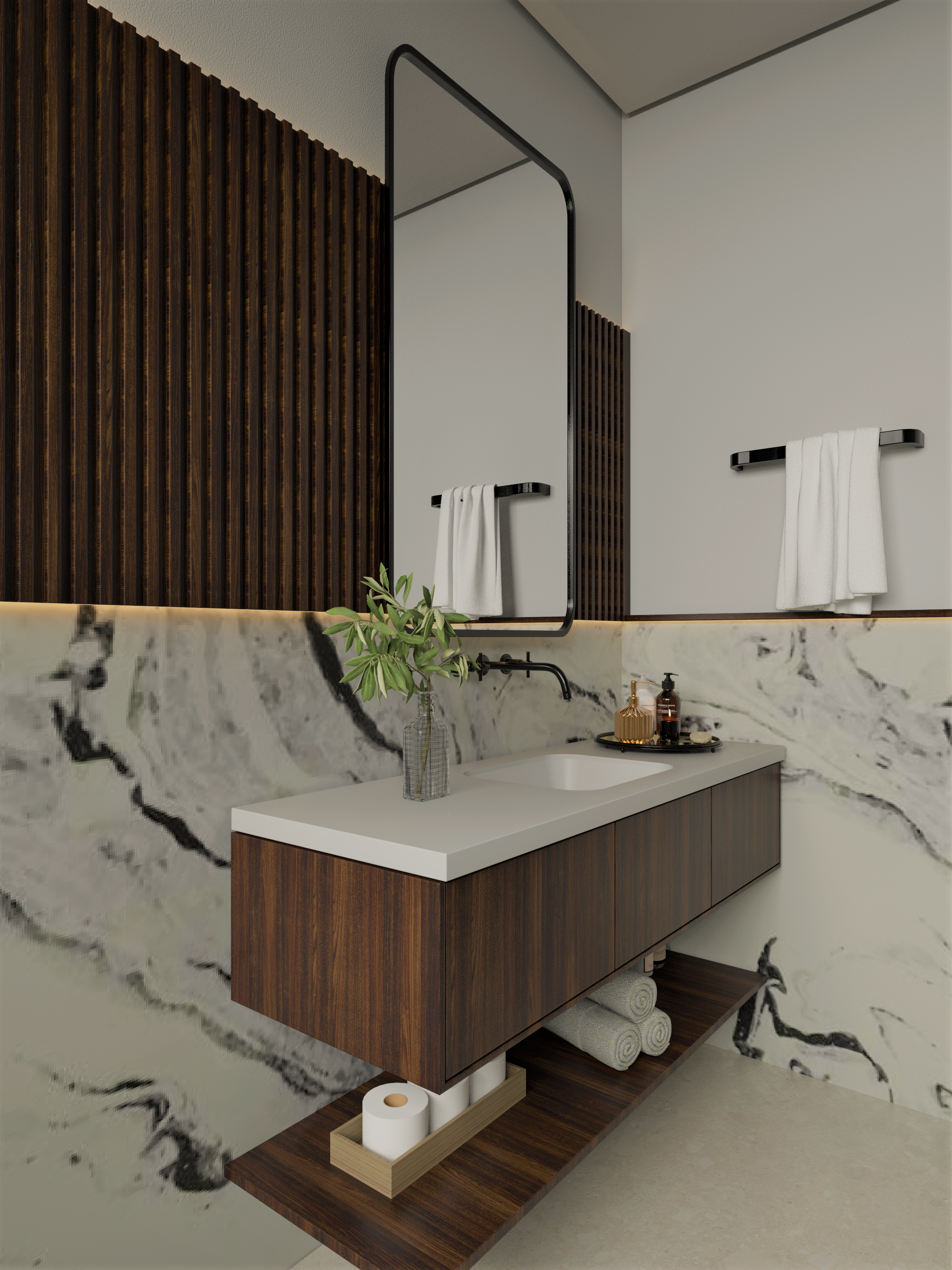 Bancada Banheiro Com Cuba Em Ssm Corian 130cm - Corrieri Brasil