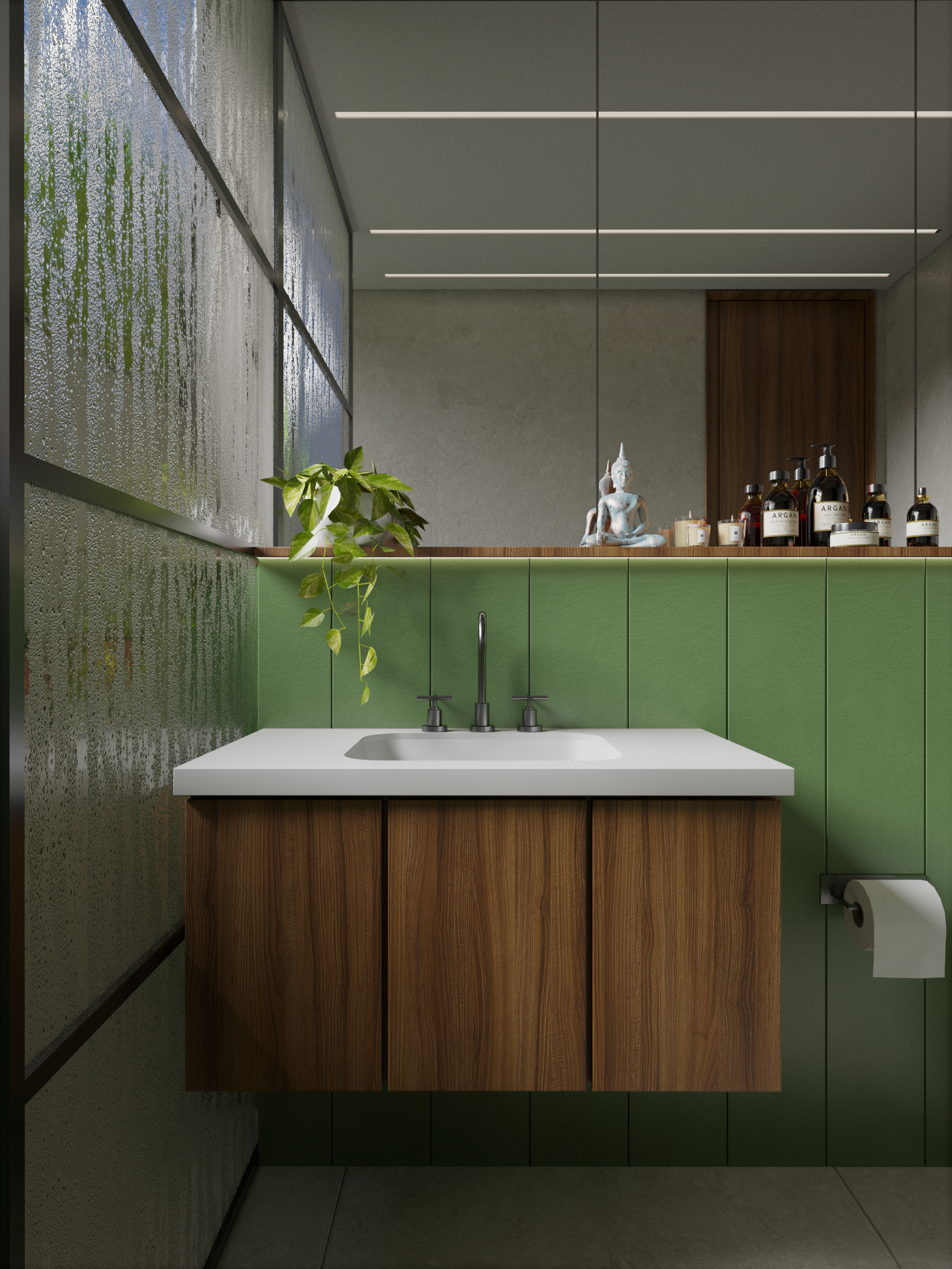 Bancada Banheiro Com Cuba Em Ssm Corian 90cm - Corrieri Brasil