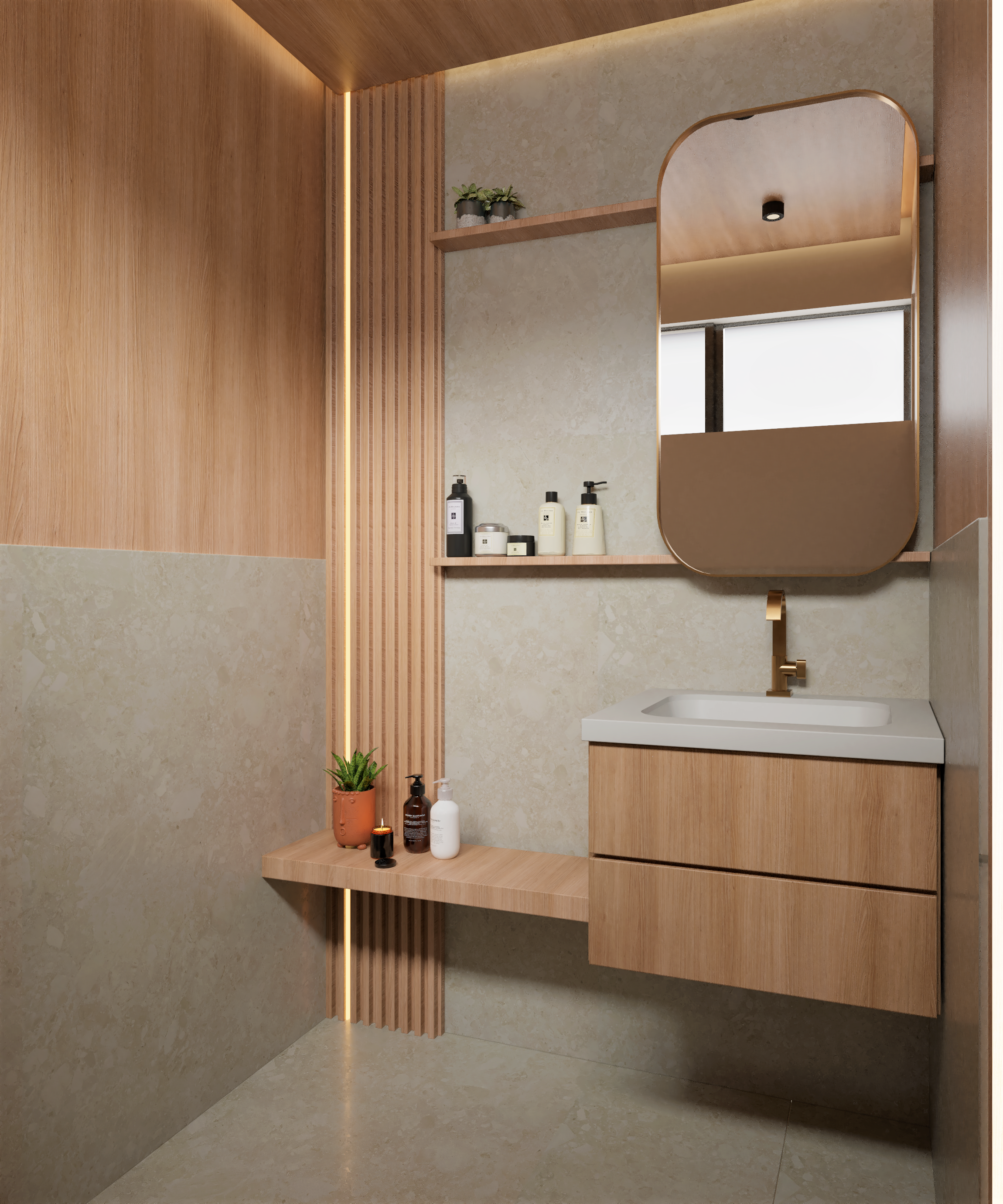 Bancada Para Banheiro Com Cuba Em Ssm Corian 60cm - Corrieri Brasil