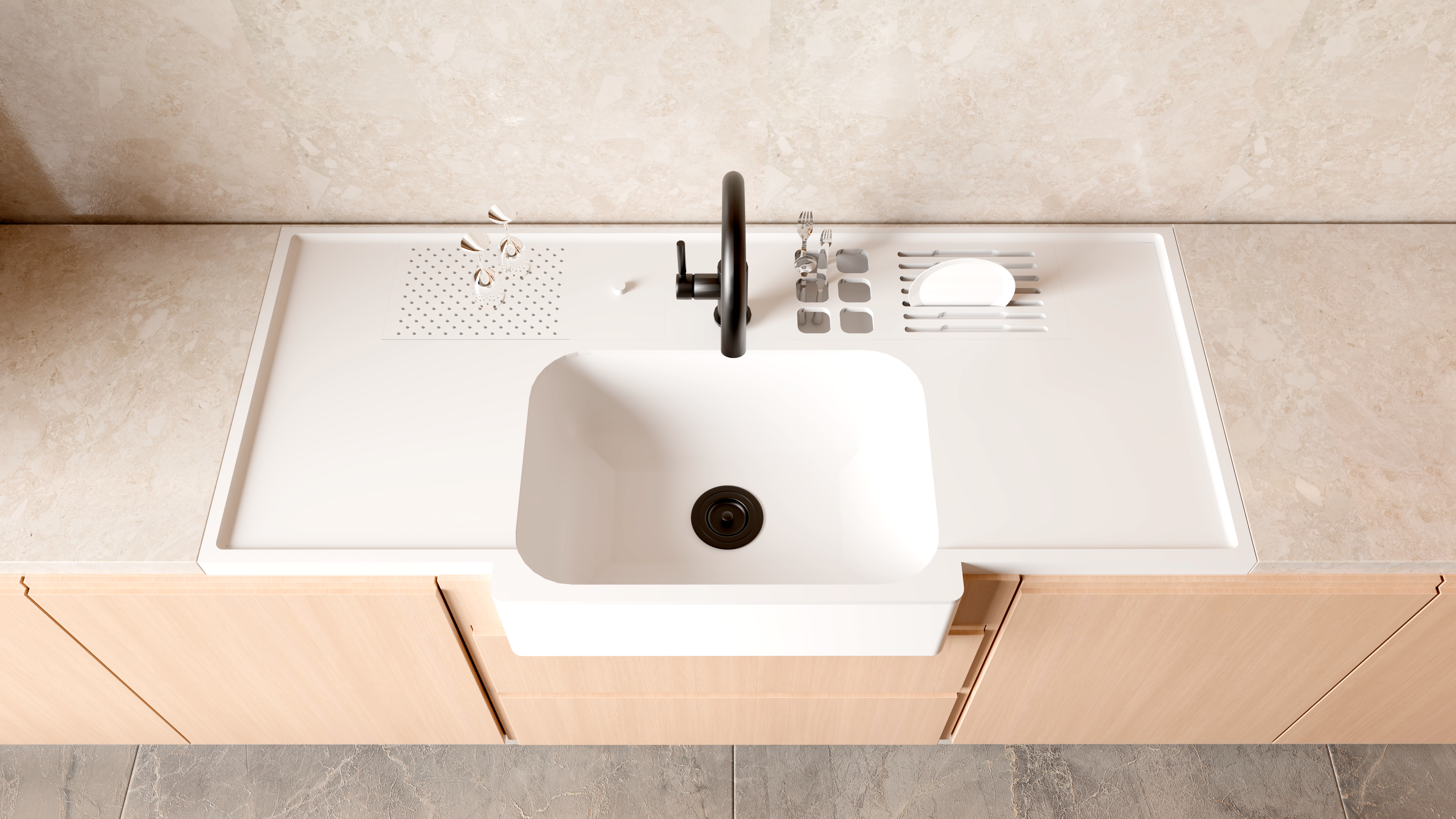 Bancada para Cozinha em SSM Corian - 150cm - Corrieri Brasil