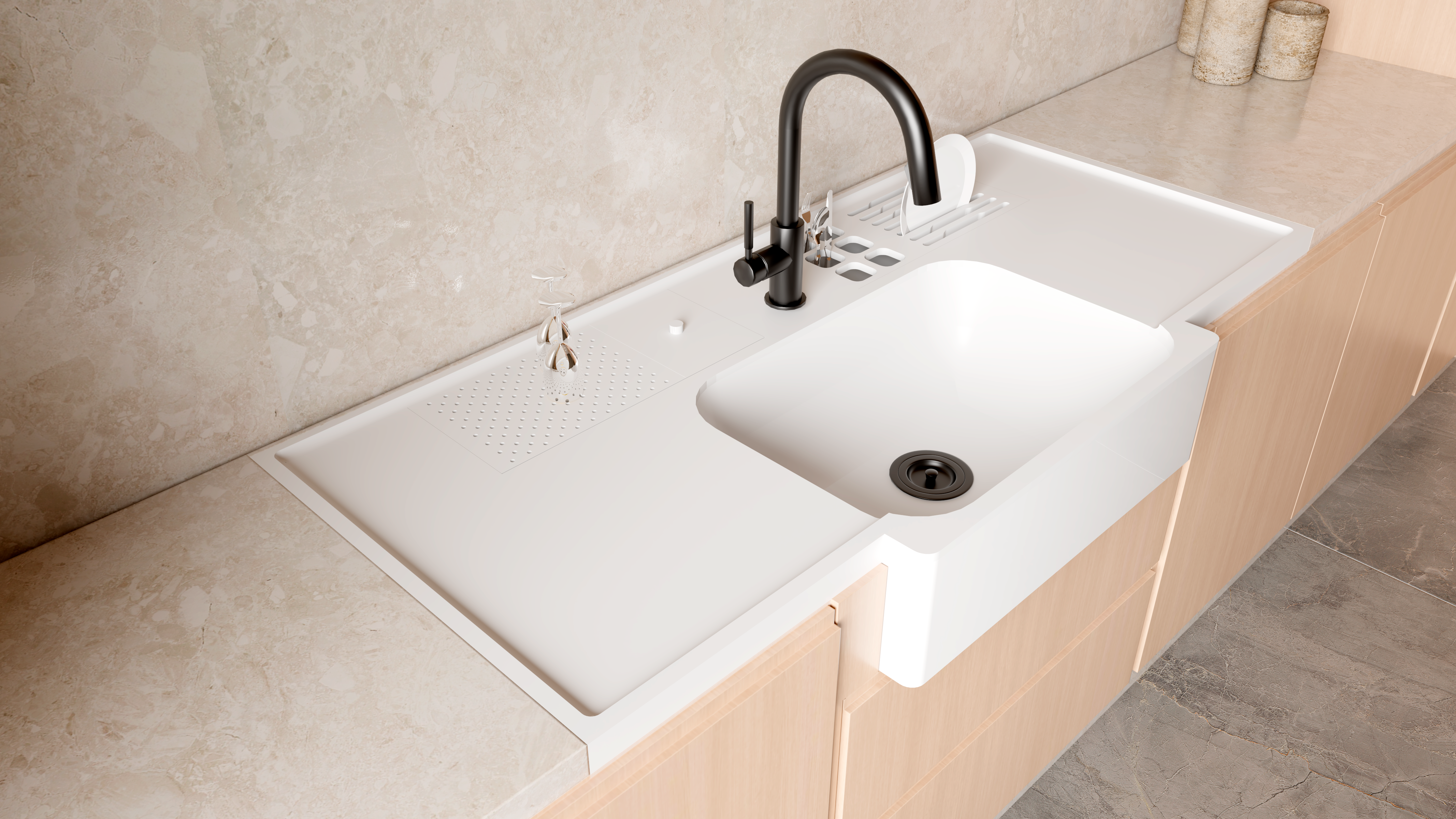 Bancada para Cozinha em SSM Corian - 150cm - Corrieri Brasil