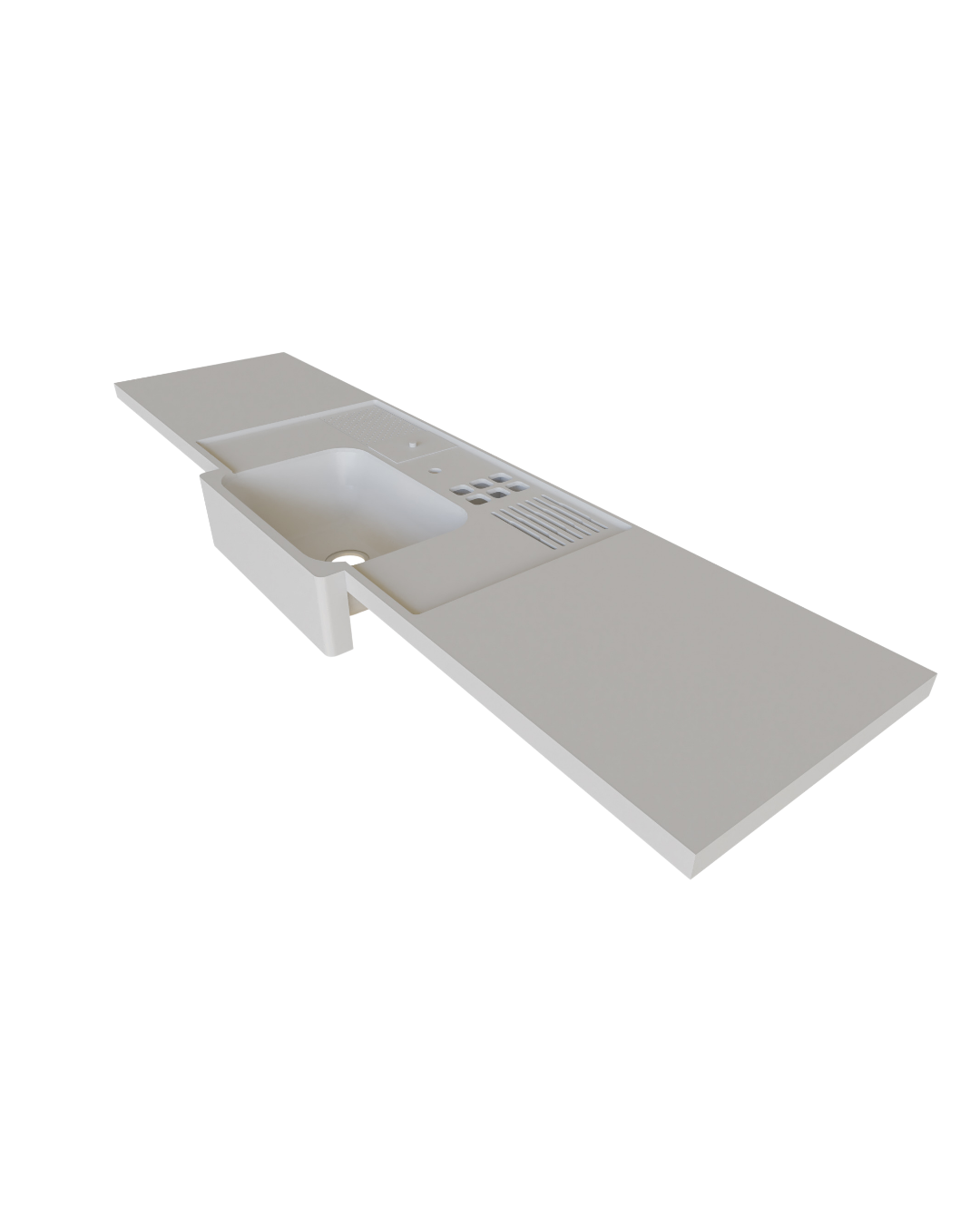 Bancada para Cozinha em SSM Corian - 250cm - Corrieri Brasil