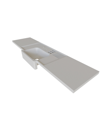 Bancada para Cozinha em SSM Corian - 250cm - Corrieri Brasil