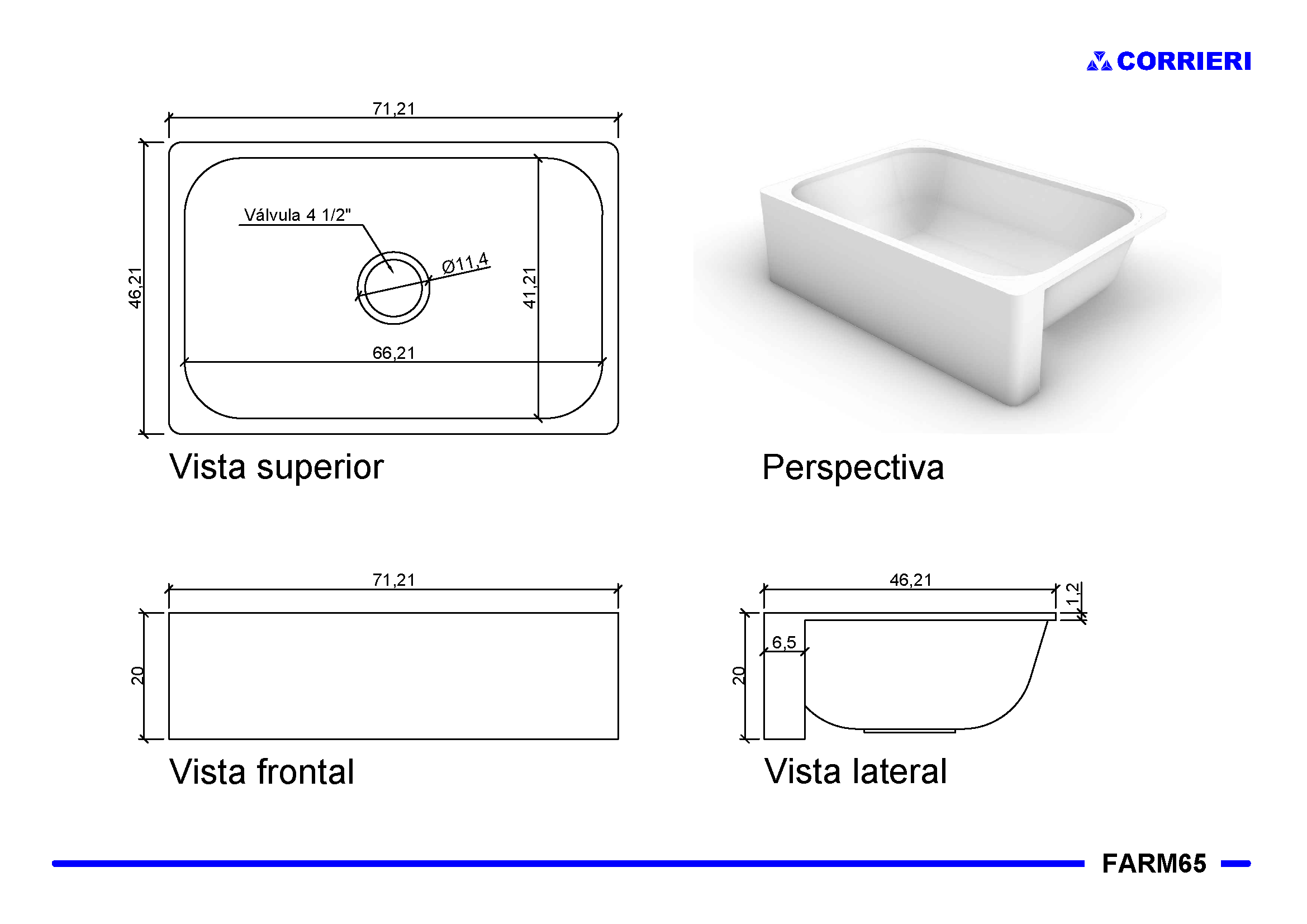 Farm Sink Avental 65x40 - Corrieri Brasil