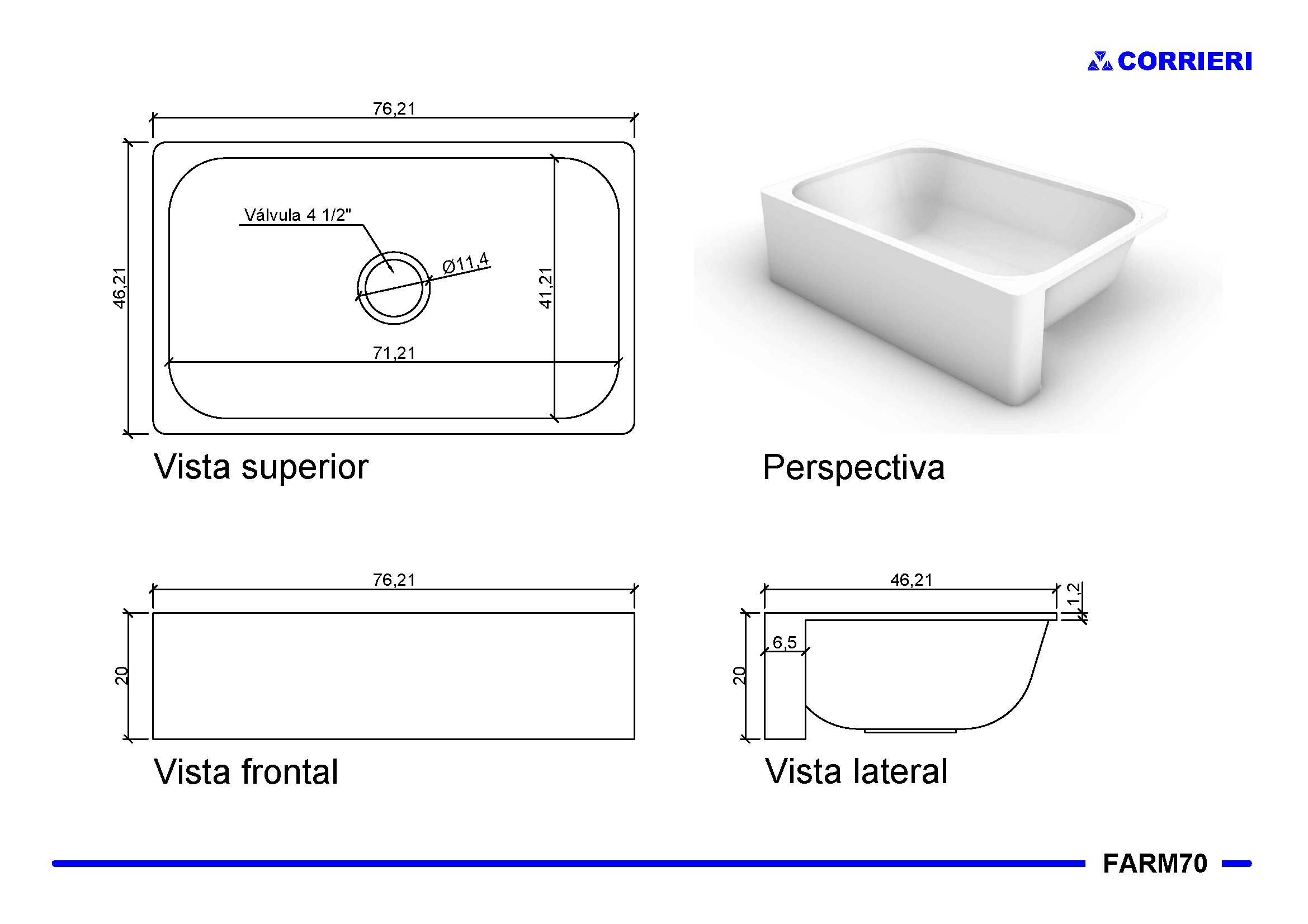 Farm Sink Avental 70x40 - Corrieri Brasil