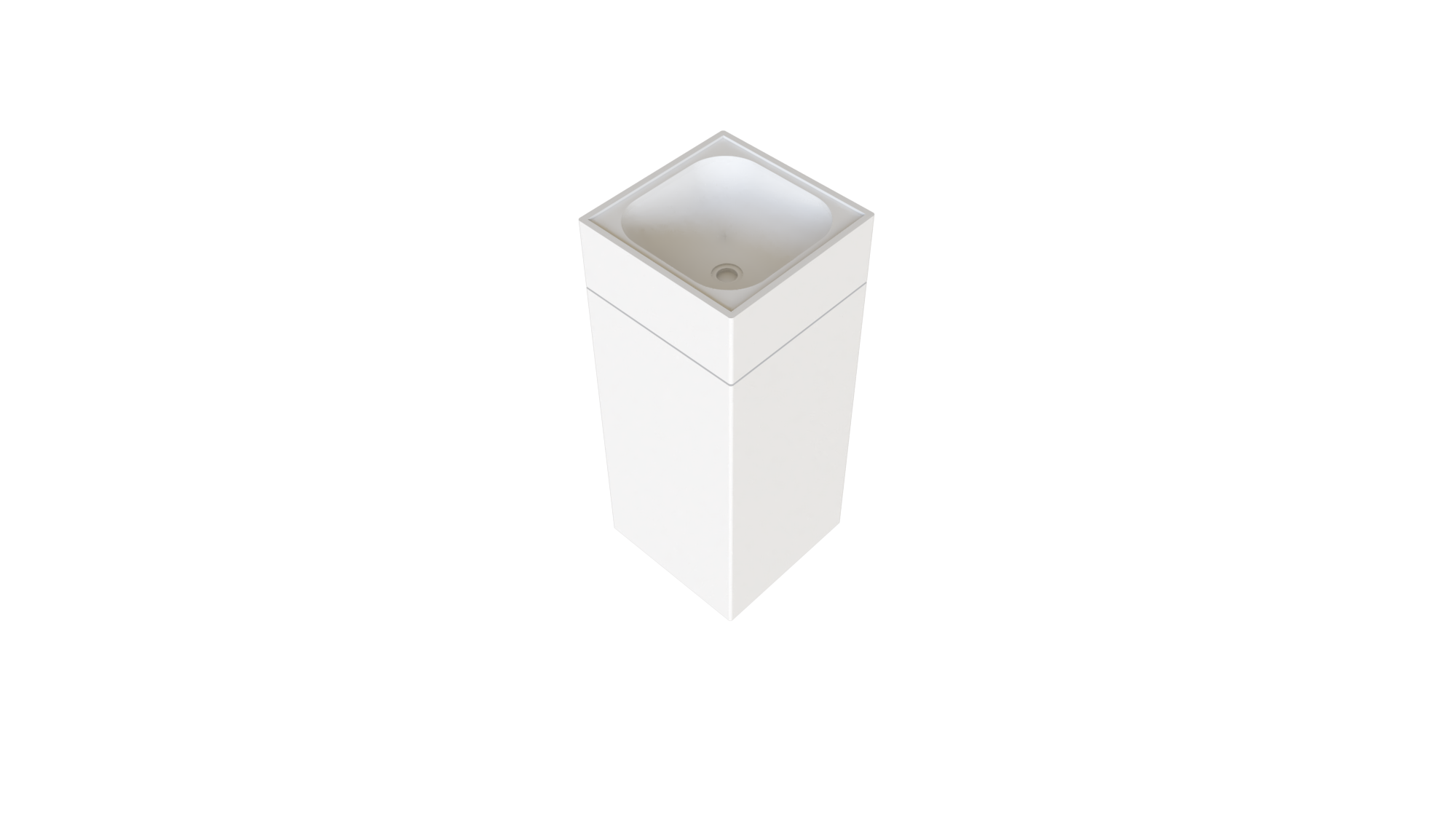 Cuba De Piso Quadrada Em Corian - Corrieri Brasil