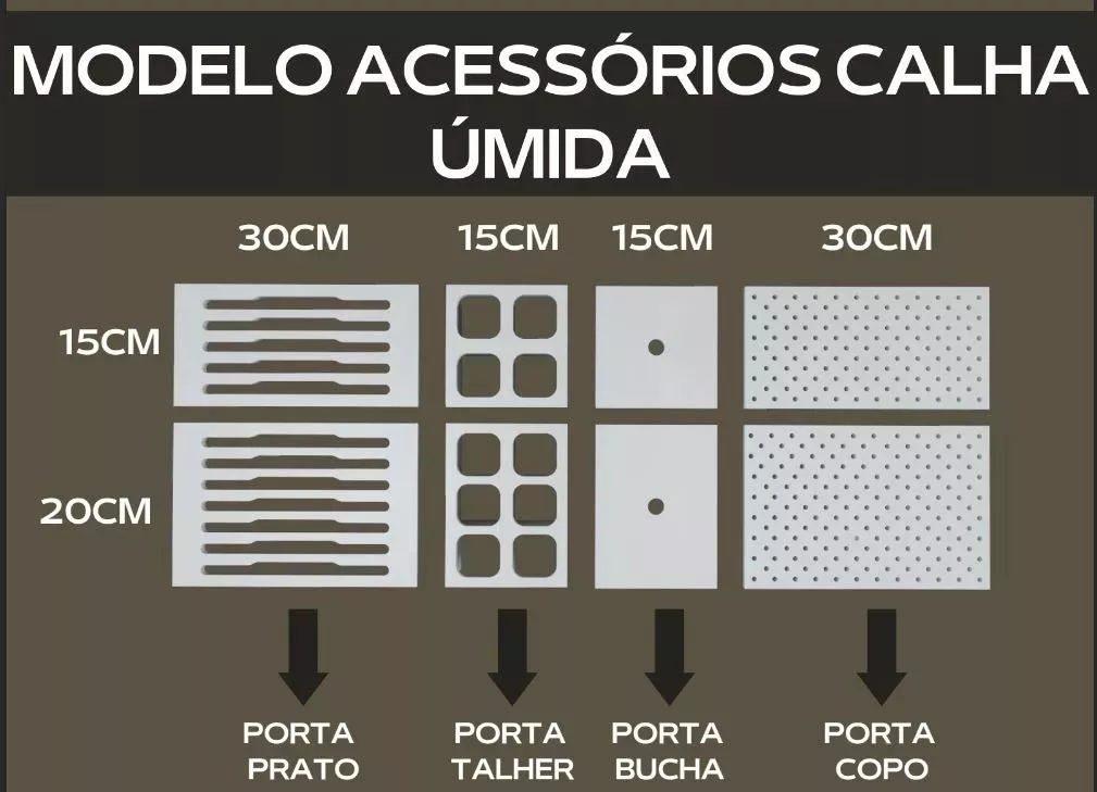 Calha Úmida em SSM Corian - 75cm - Corrieri Brasil